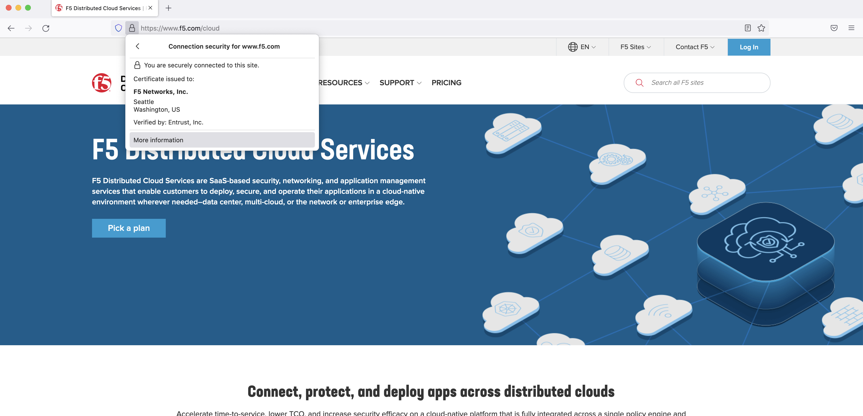 Figure: View Security Information of Public Site