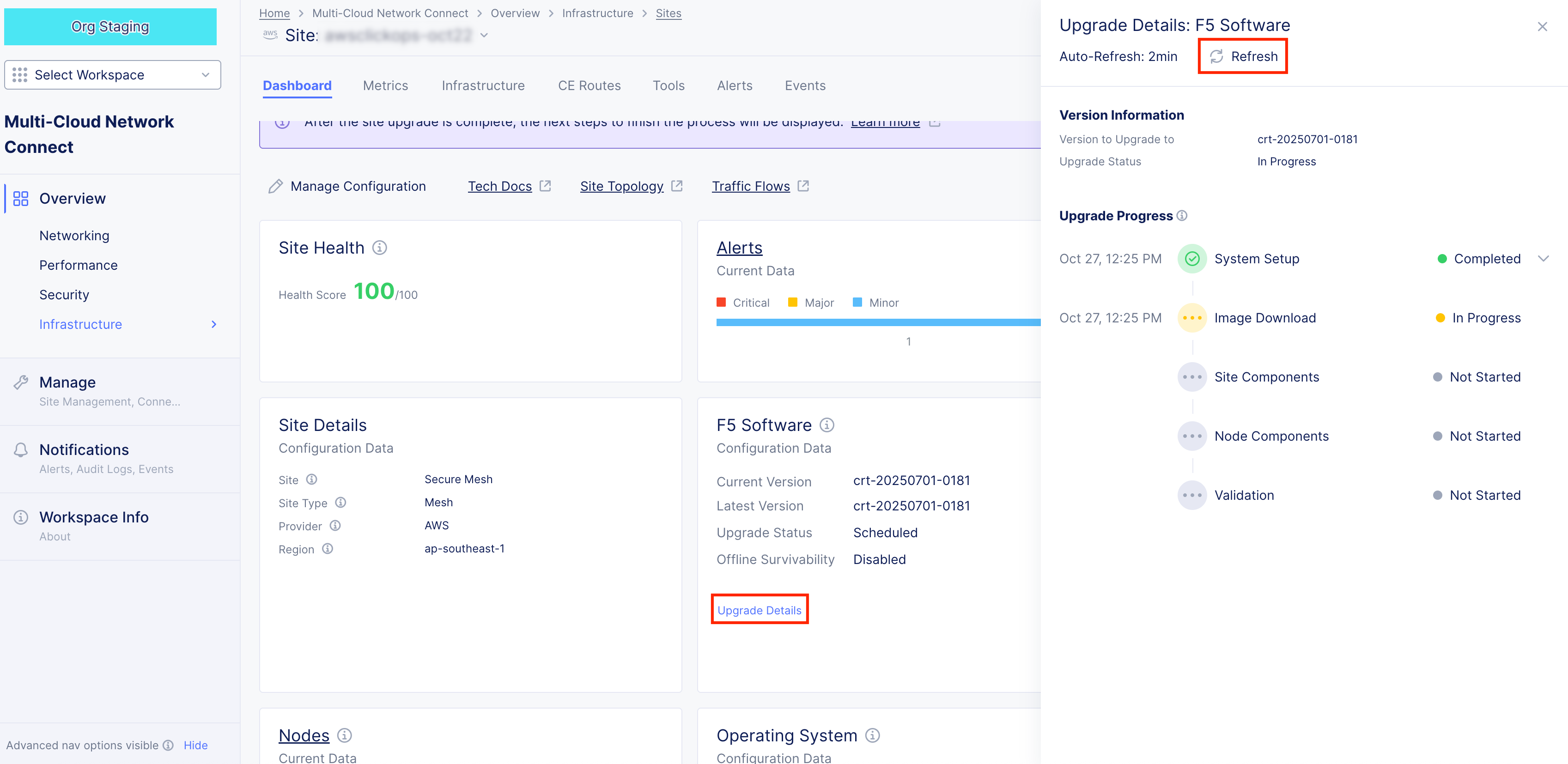 Figure: Upgrade Checks Status