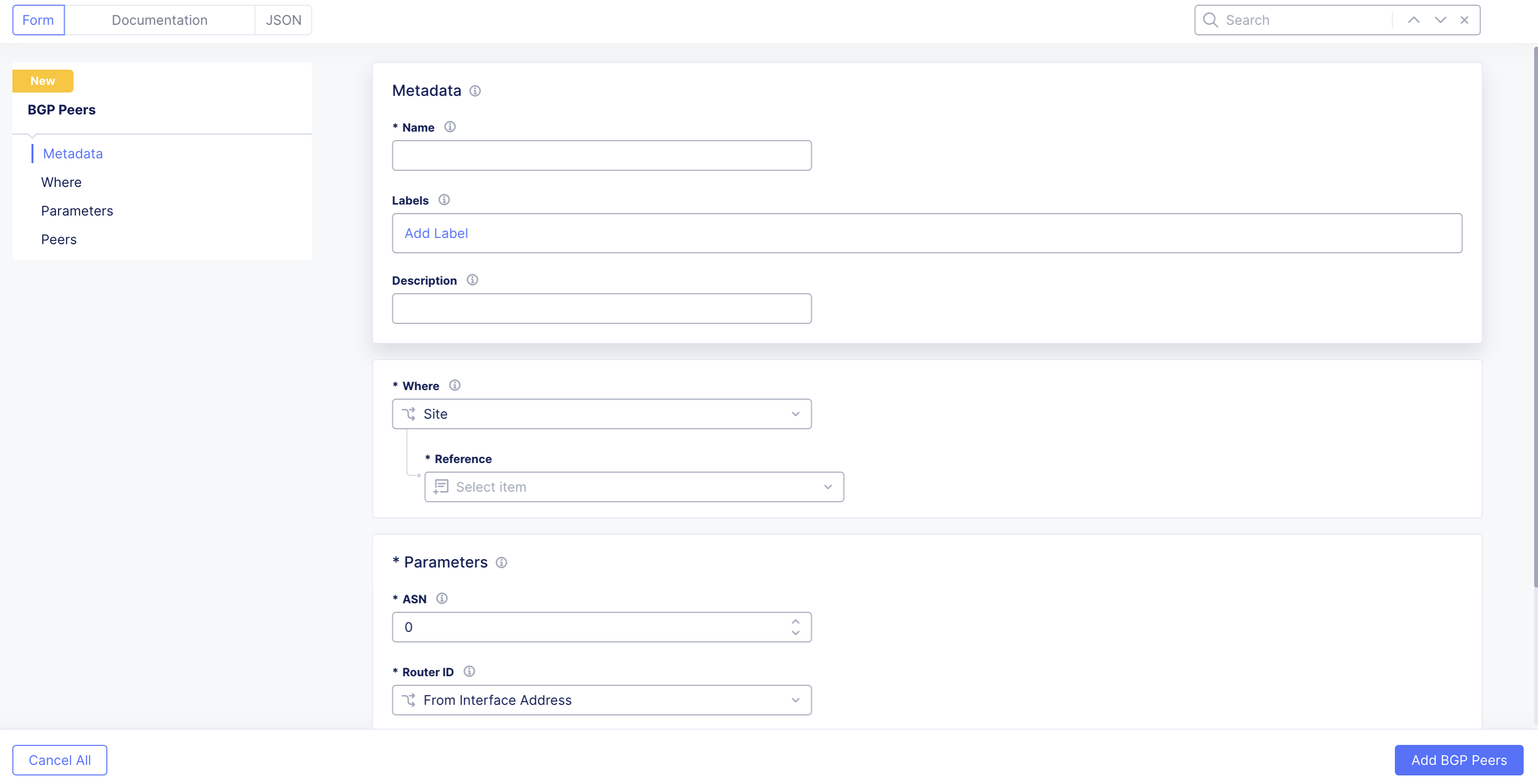 Figure: Configuration Form