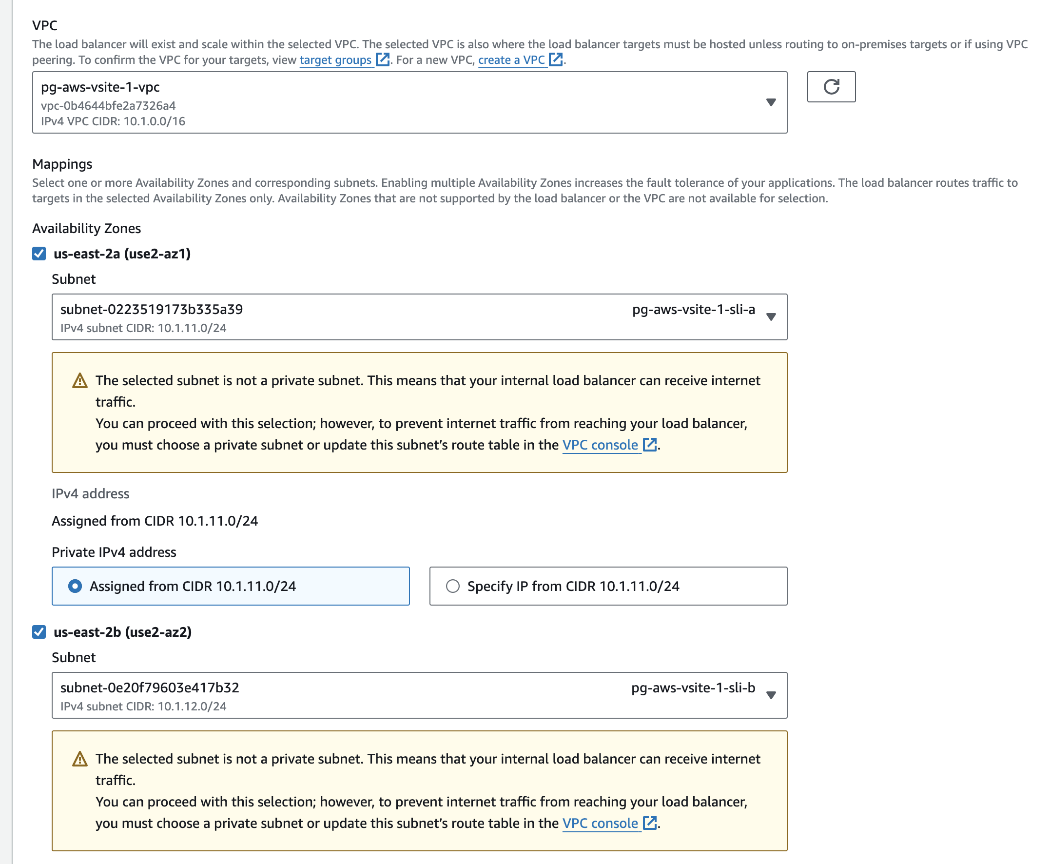 Figure: AWS NLB Network Subnets