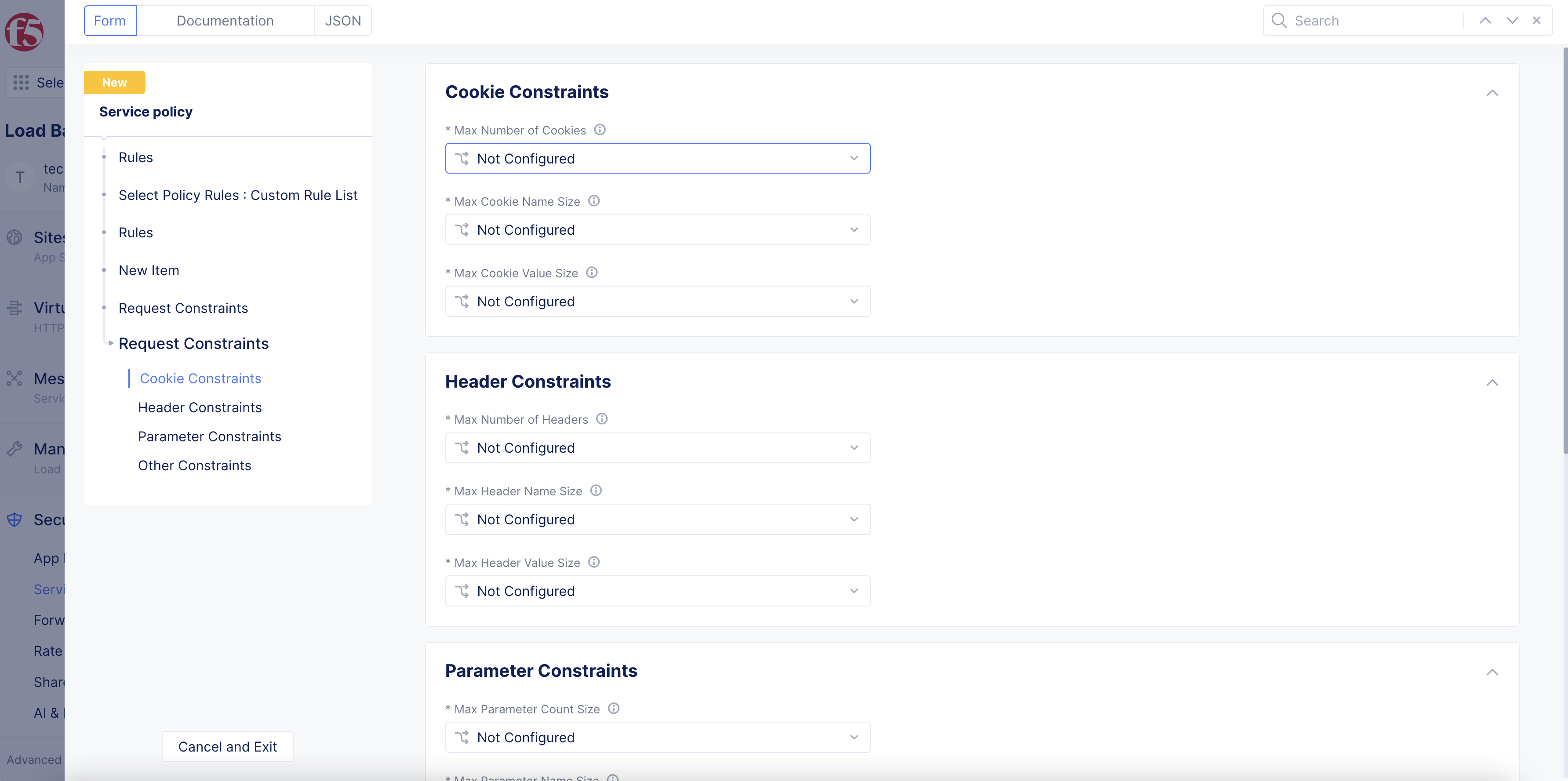Figure: Client Request Cookie Configuration