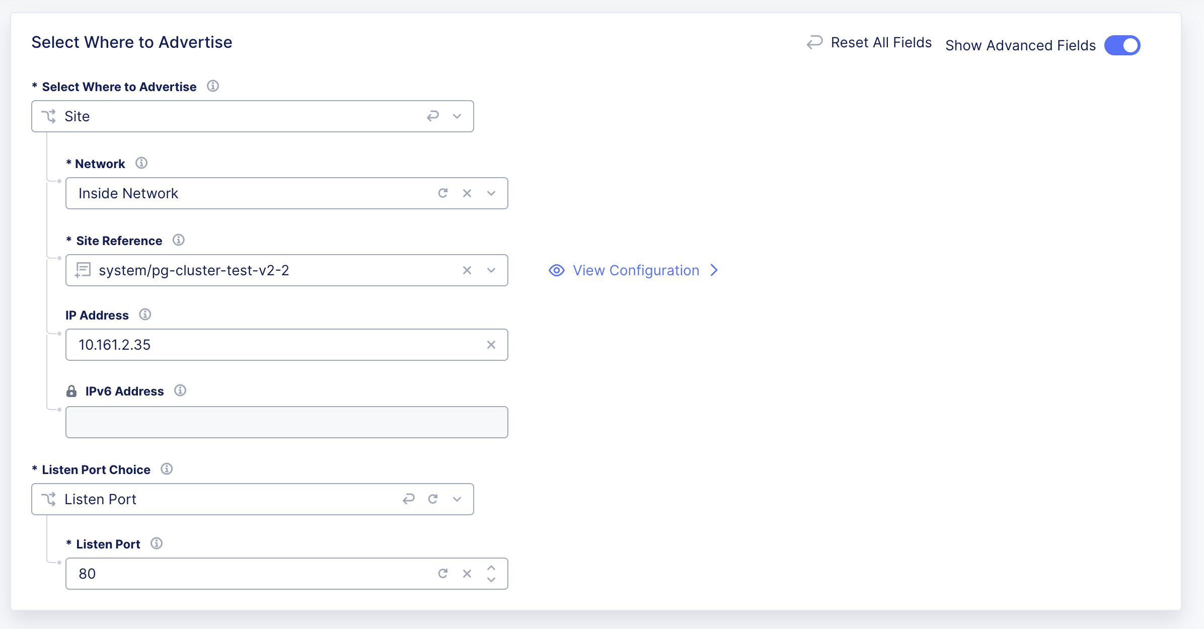 Figure: Add Load Balancer with VIP
